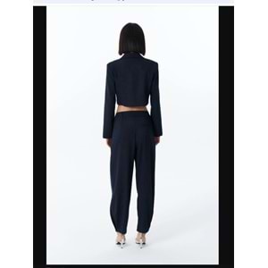 24K71177 PAÇASI DÜĞME DETAYLI YÜKSEK BEL PANTOLON