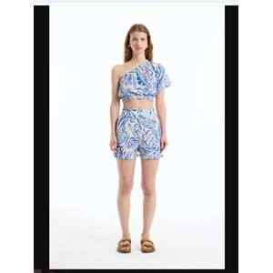 25YSRT00376 TROPİK DESENLİ MİNİ ŞORT