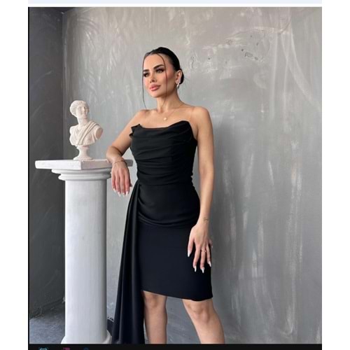 1598 GÖĞÜS DRAPELİ KISA ELBİSE