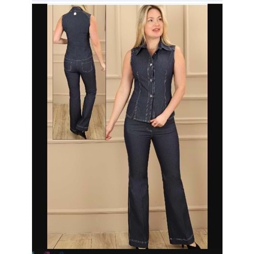 D4216 YELEKLİ KOT TAKIM